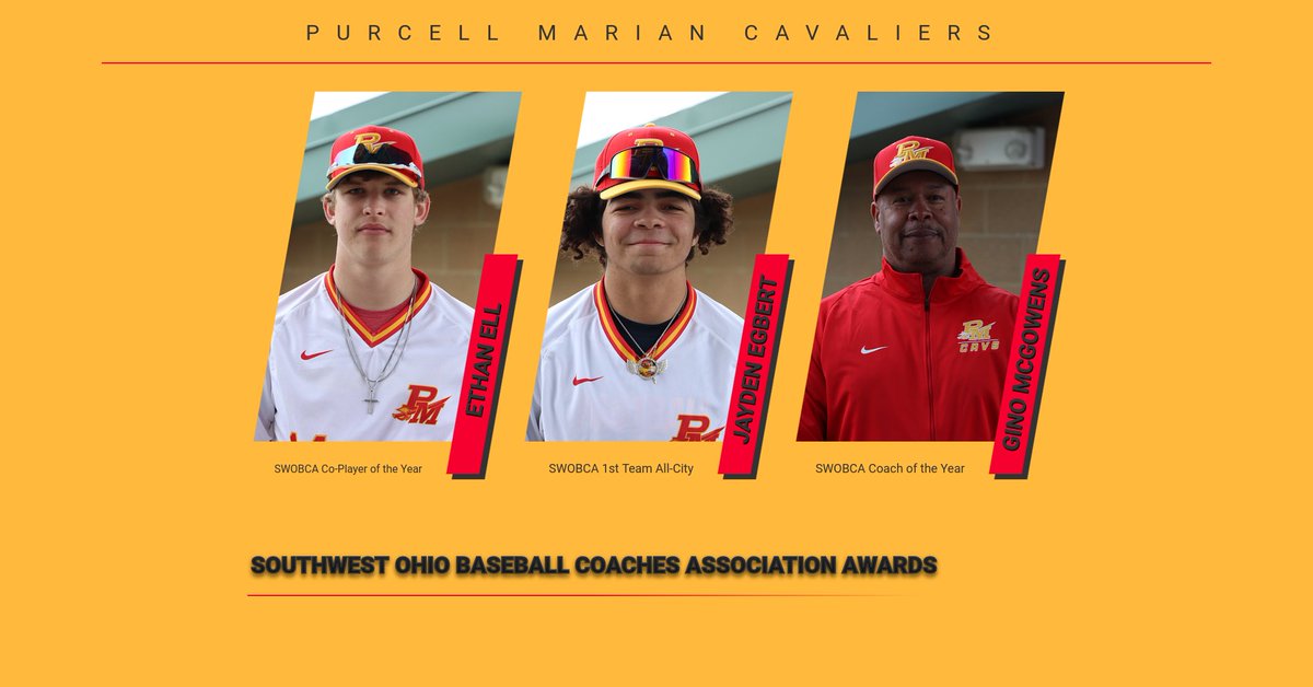 Ethan Ell, Jayden Egbert, and Coach Gino McGowens receiving awards from the Southwest Baseball Coaches Association.