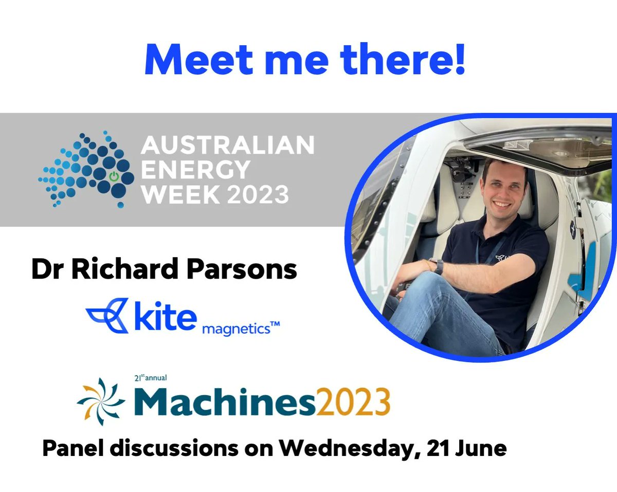 KiteMagnetics's tweet photo. Attention, Energy Enthusiasts!
We're excited to announce that our CEO will be participating in Australian Energy Week.
Join us on the 21st of June for the #Machines2023 panel discussions.
See you there!
https://t.co/d1DoBNo8hi
#AustralianEnergyWeek #Innovation #CleanEnergy https://t.co/BLdDxckOF2