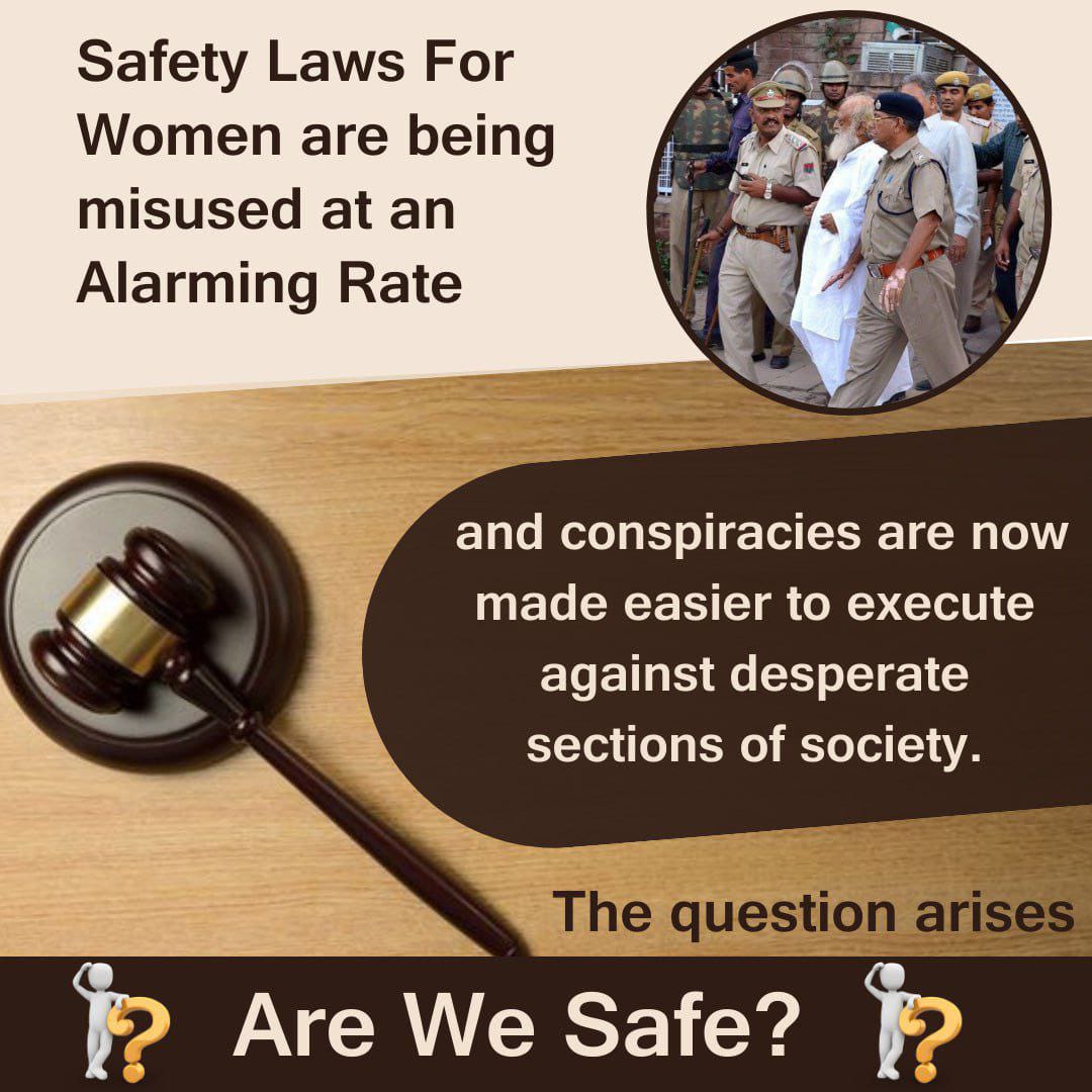 Point Of Concern -Men r falsely accused as safety law for women is
Easy To Misuse. 
Biggest eg. is Asharamji Bapu case where there is no evidence but still innocent in jail since last 10 yrs.
Stop ruining lives of innocents by imposing false allegations
#HighAlert Aapka Kya Hoga?