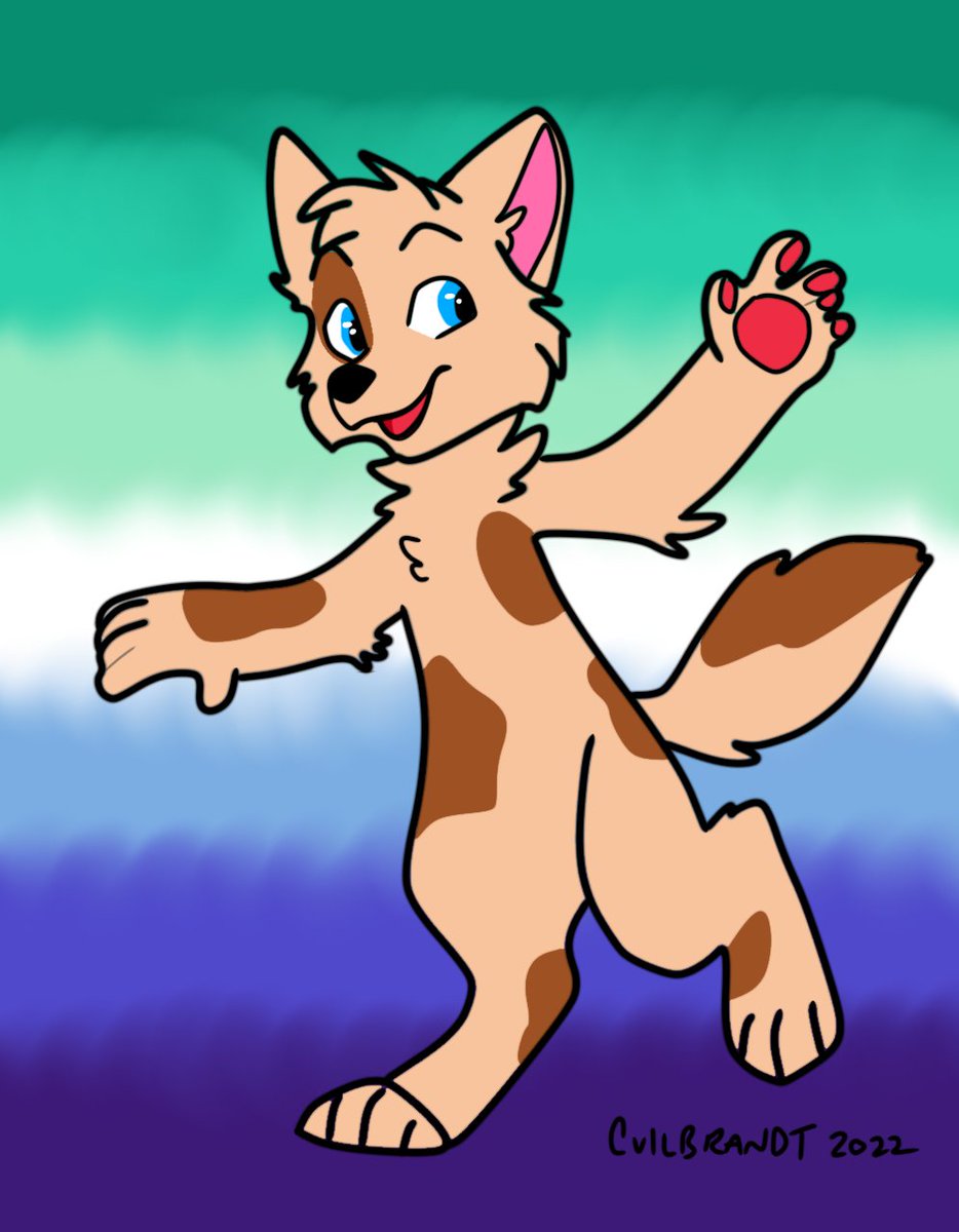 Found this lovely sketch in my art folder from a raffle on twitch by the amazing <a href="/JustCaytlin/">Caytlin Vilbrandt ♿ ⭐READ MY WEBCOMIC</a> (Check out her lovely web comic its one of my favourites go show her some love too!) and decided to finish and color it for pride month!