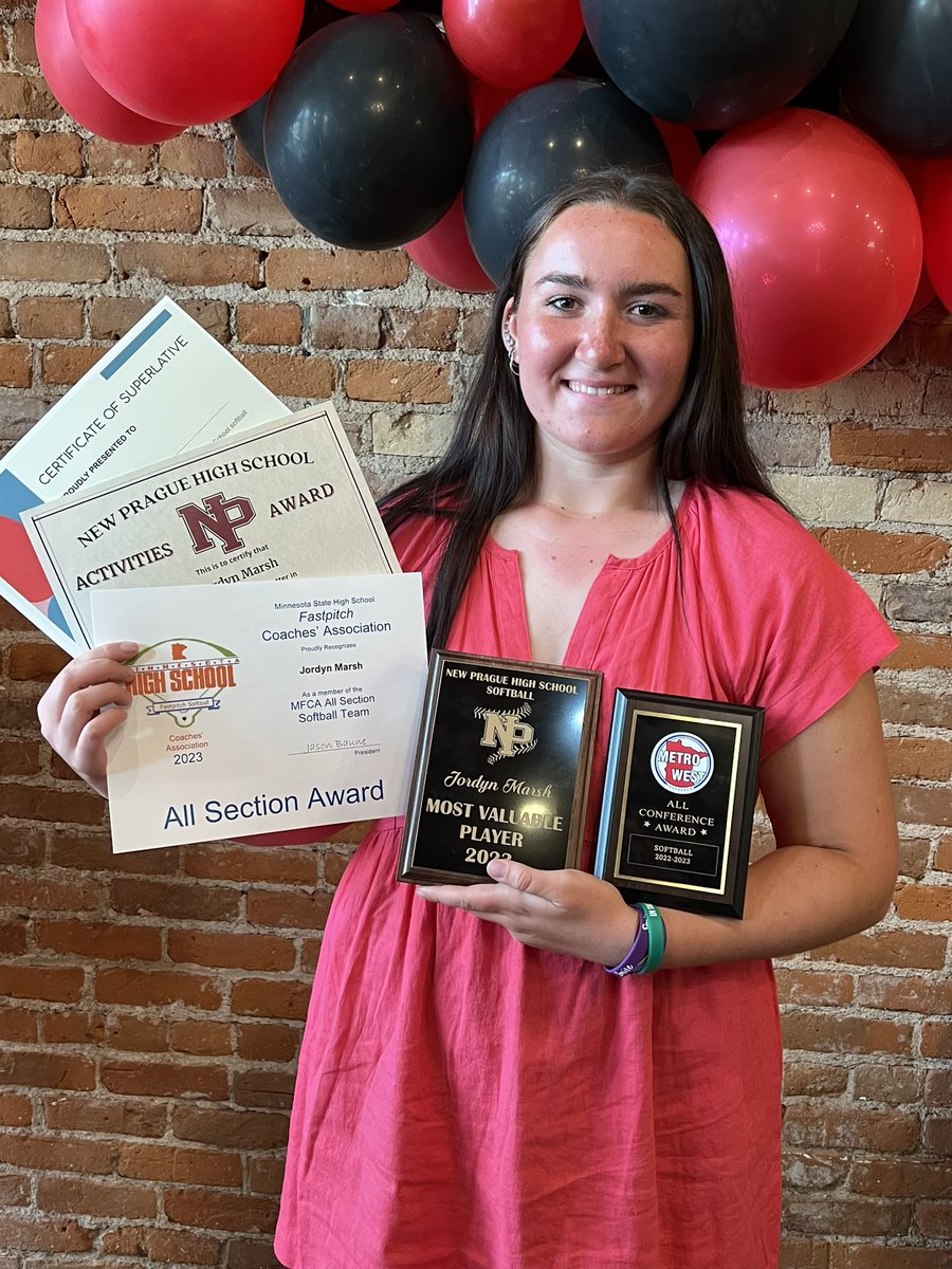 Here are all of the awards I got from this season: Varsity letter, All Section, Metro West All Conference, All State Honorable Mention, Team MVP, broke 5+ school records. 
@NPHSsb @coachbbouman @UNISoftball @BSUBeaversSB @UCCSSoftball @CSBSoftball @TommieSoftball