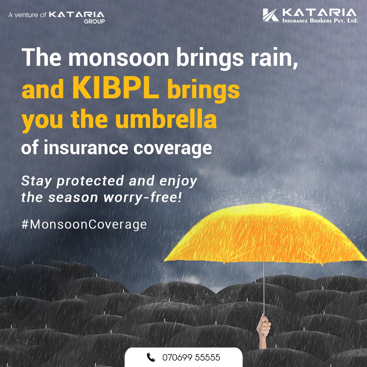 Katariagroupco's tweet image. Let the raindrops dance while we shield you from any unexpected storm. 

To know more, call us on +91 7069955555 or mail us at kibpl@kataria.co.in 

#Kataria #KatariaGroup #KatariaInsurance #Insurance #HealthInsurance #MotorInsurance #TravelInsurance #PersonalAccidentPolicy