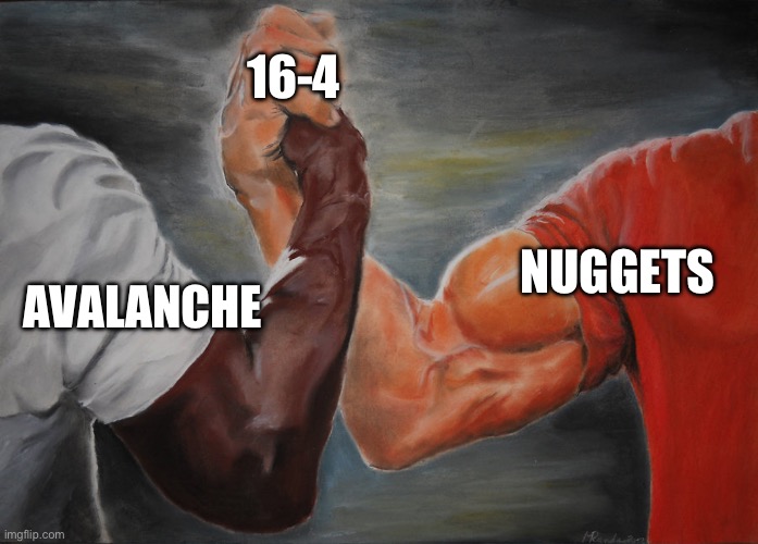 Avalangelist's tweet photo. Brothers in Arms. @Avalanche @nuggets https://t.co/GV49jSQVrX