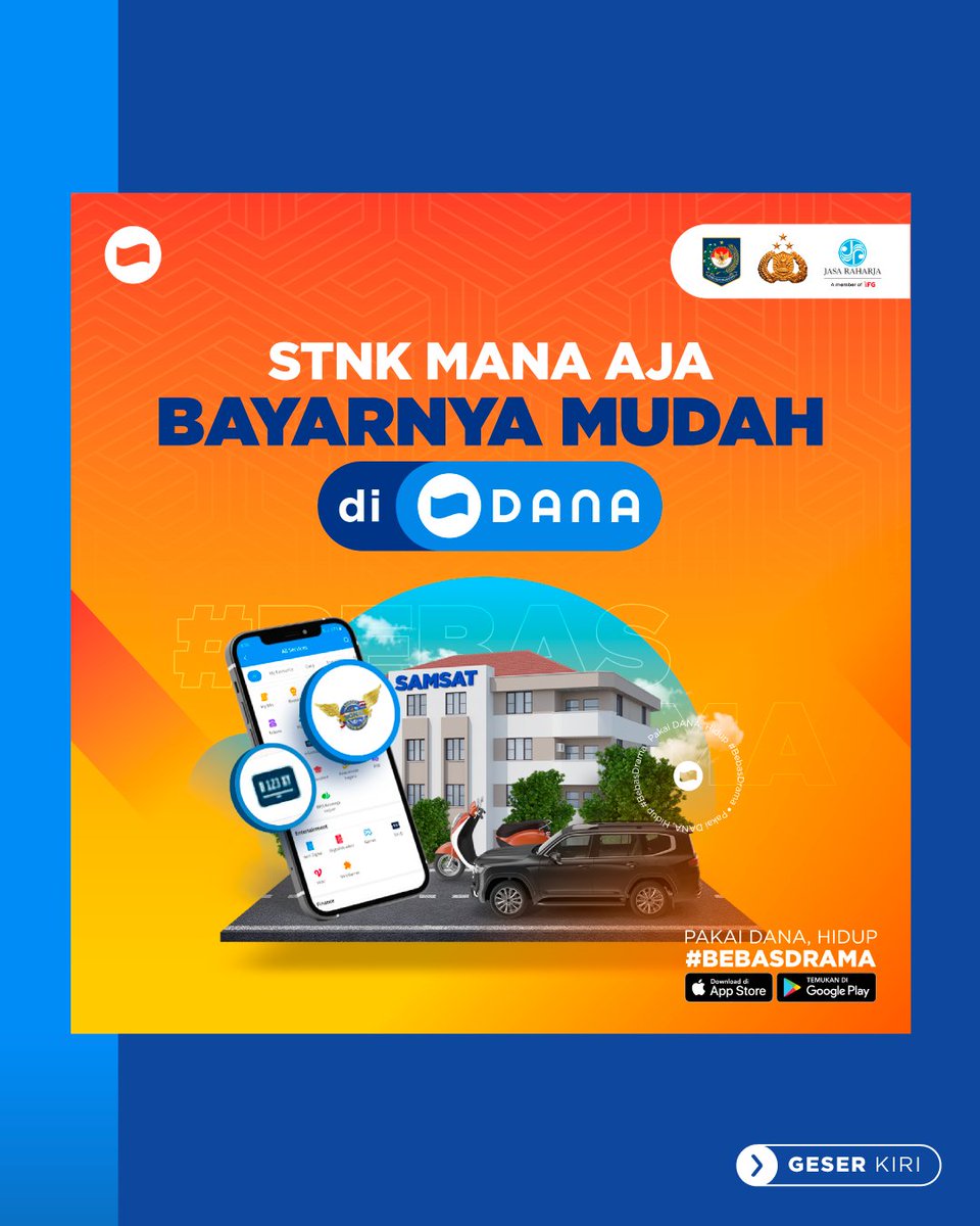 danawallet's tweet photo. Hari gini masih ngantri bayar ke kantor samsat? Pakai DANA aja, biar bisa bayar dari manapun! Cukup tap Signal di Aplikasi DANA dan masukkan kode bayar, lalu selesai! Gampang dan #BebasDrama antrian dehh 💙 https://t.co/oyKtjlWR5V