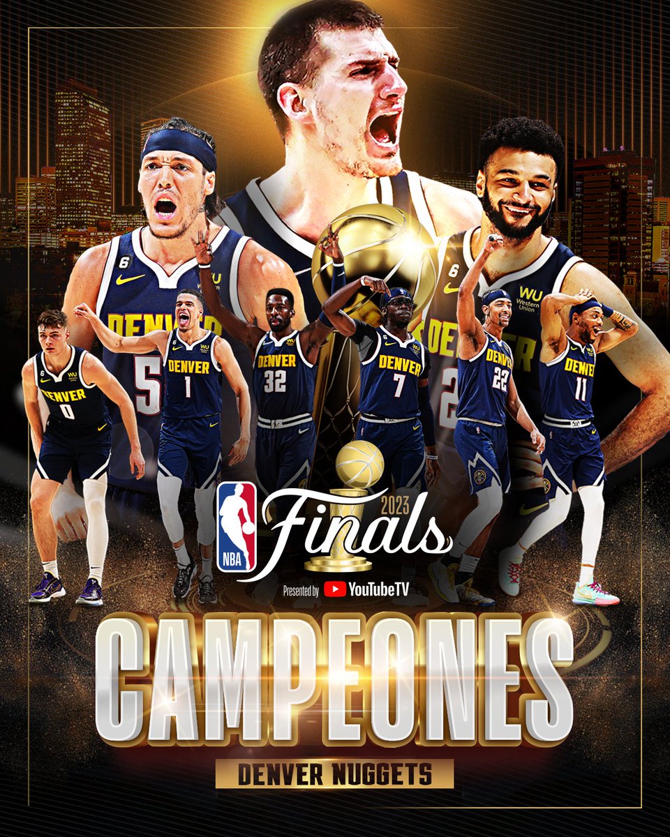 😎 1ra vez en las #NBAFinals
🏆 1er título en su historia

¡Nuggets CAMPEÓN de #NBA!