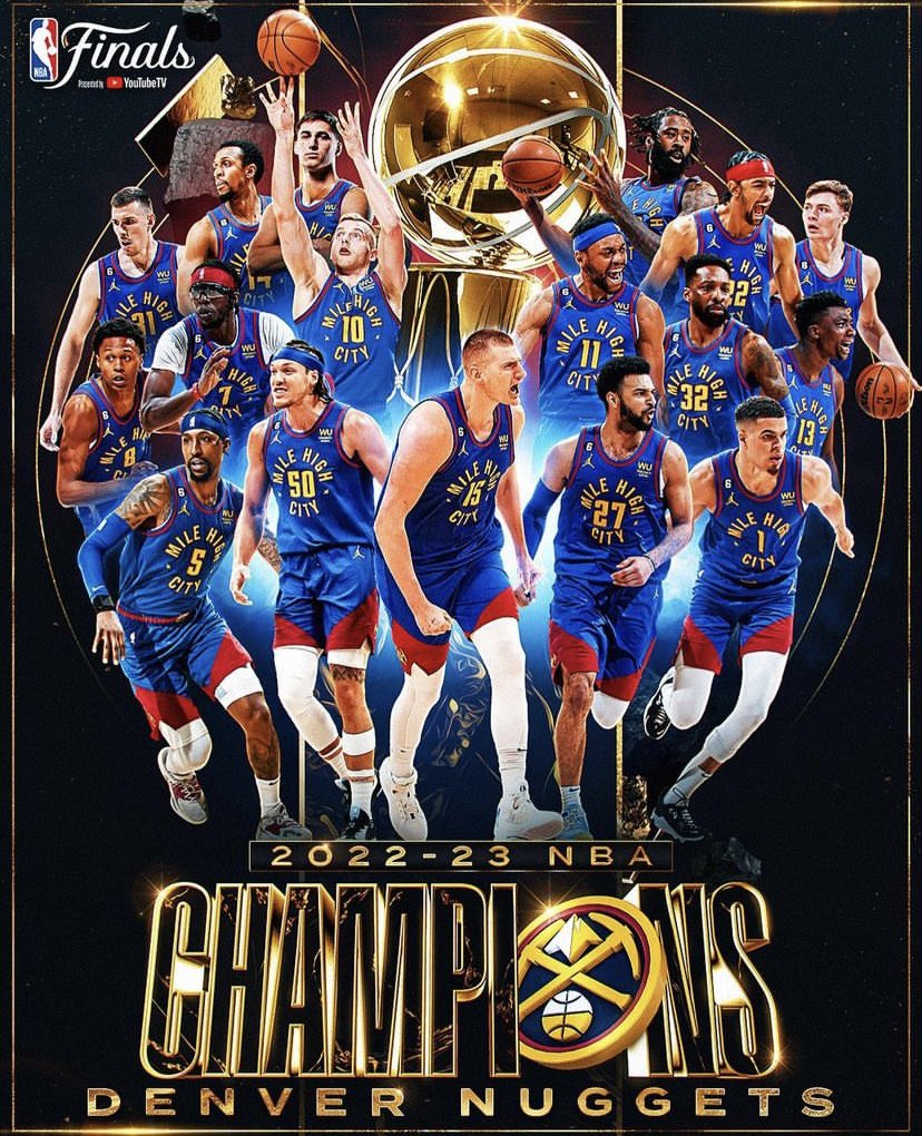 GreenHonestly's tweet photo. Denver Nuggets são campeões da NBA pela primeira vez! 🏀✨ https://t.co/o6aMIUZvNv