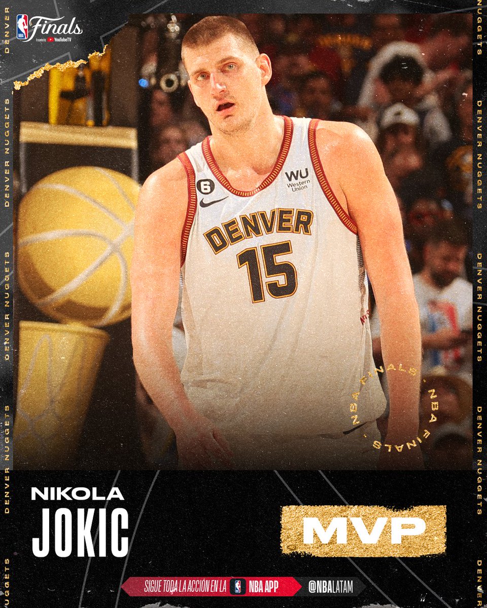 NBALatam's tweet photo. Nikola Jokic es el MVP de las #NBAFinals 🃏 https://t.co/JwRQWW4DPm
