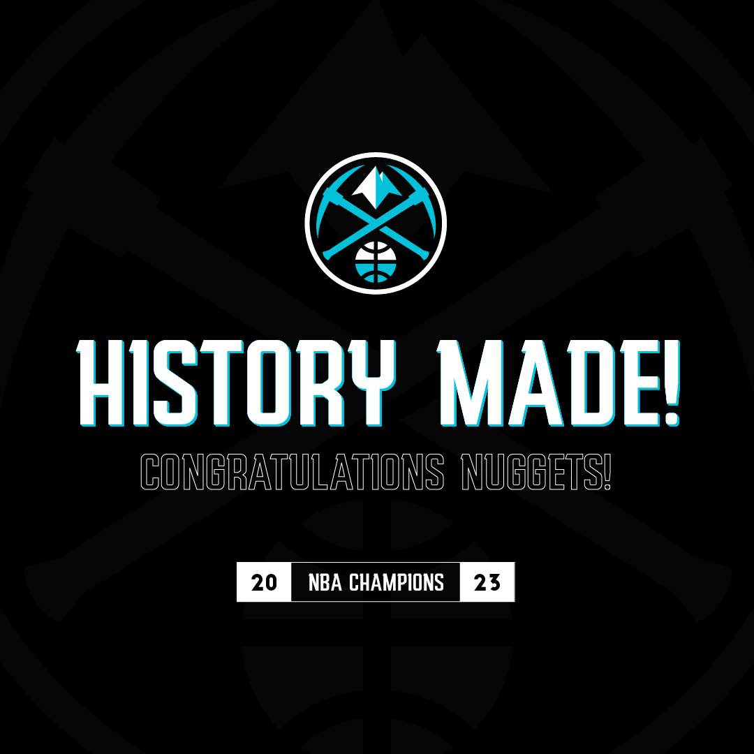 TechintLabs's tweet photo. The @nuggets are CHAMPIONS! Congratulations on their NBA Finals victory! It's time to bring the trophy home where it belongs. https://t.co/tUG9ICsOi6