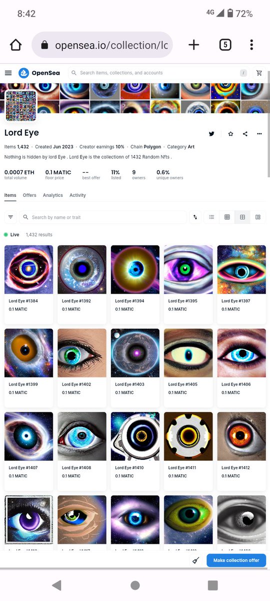 CreaterRarible's tweet photo. ππ GM/GN NFT Community ππ
π§π§ NEW DROP π§π§
Lord Eye
Link : https://t.co/dSOww4skji
Floor Price :O.1 Matric
Rarity : Uncommon
π§π§ Total volume : 0.0007 ETH
π§π§Owners : 9 only
π§π§itams :1432
Grab it fast π§π
#NFT #lordeye #polygon https://t.co/Ve8r6Nscy8