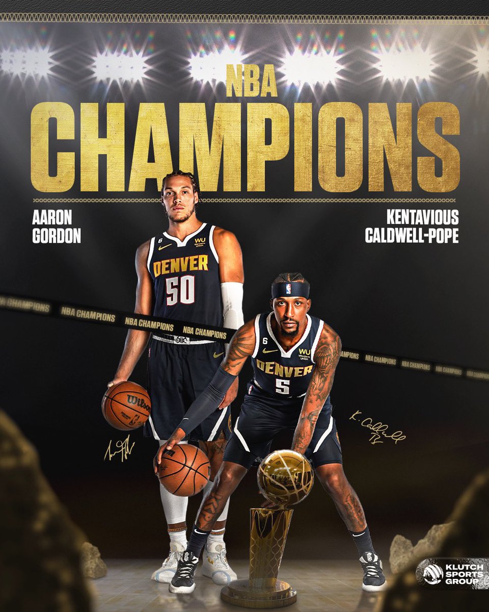 Congratulations @Double0AG and @CaldwellPope on winning the 2023 NBA Championship! #KLUTCH #NBAFinals