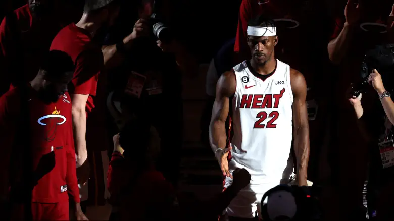 JamesLSammy's tweet photo. Sending love to #JimmyButler after his emotional interview post-Game 4 loss 💔 Let's turn tears into motivation and support him through this tough time! #NBAPlayoffs #MiamiHeat #StayStrongJimmy #MotivationMonday #BasketballFamily #ChampionMindset #PushThrough https://t.co/IbN5AkB4fY