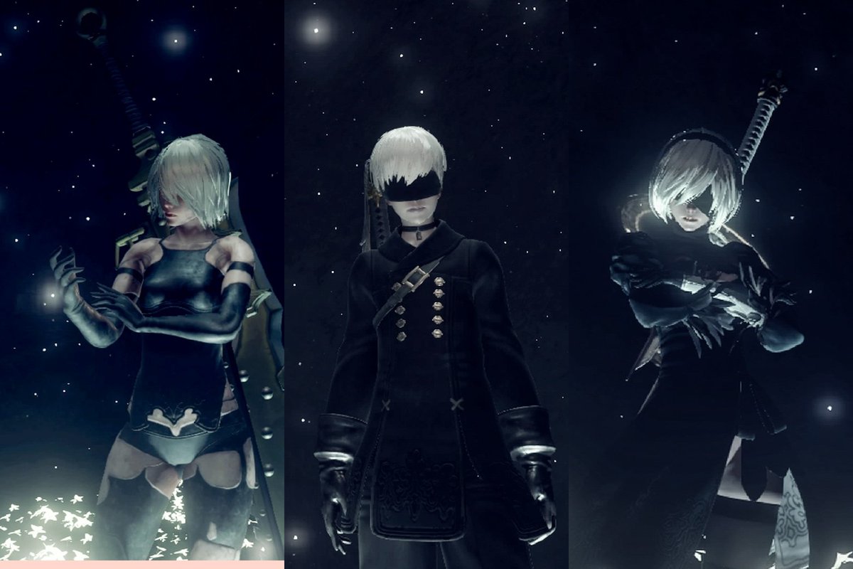 TAG: #GG30TRIPTYCH
DAY 13 THEME: triptych [picture in three panels] 
GAME  #NieRAutomata 
A2/9S/2B
#GG30DAYCHALLENGE