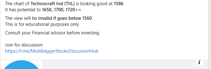 #TIIL #TechnocraftIndustries

#stocktobuy #StockToWatch #InvestmentStock #TrendingStock #StocksInFocus #BajajHind #MultiBagger #MultibaggerStock #Stock