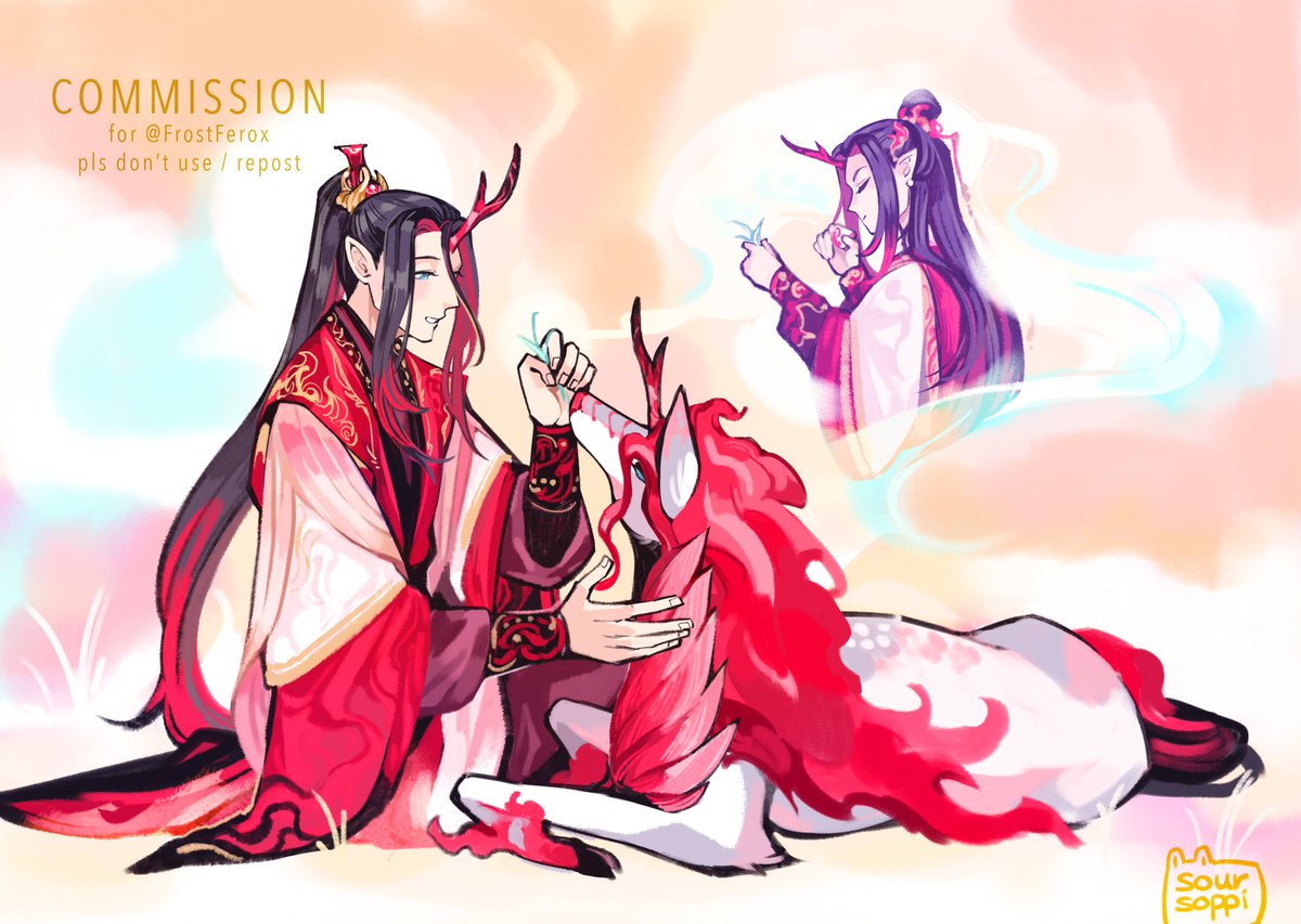 soursoppi's tweet photo. [Sect Leader Wen + his Qilin self commission for @/Frostferox} https://t.co/EjJfW4aT1J