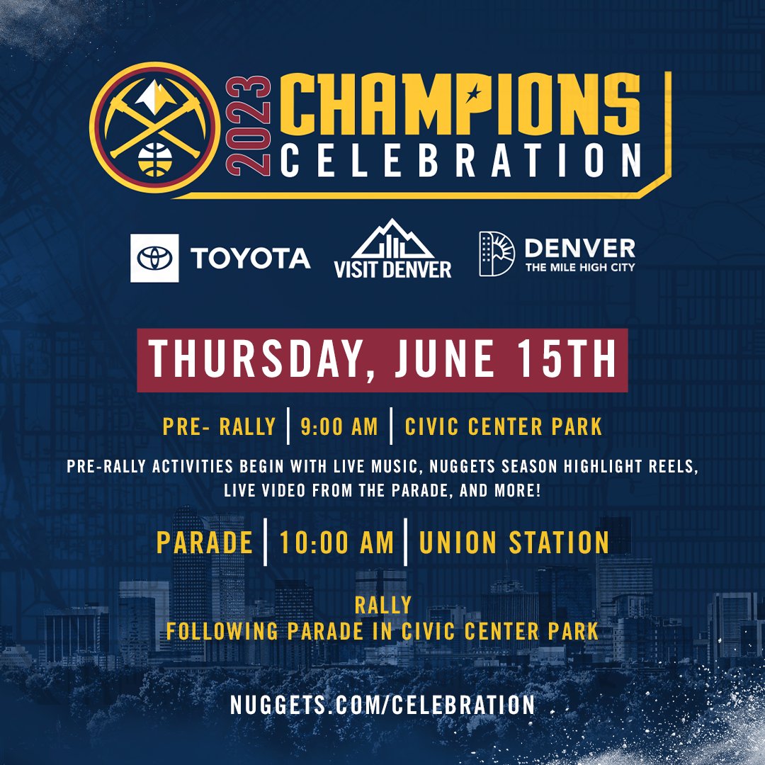 SEE Y'ALL AT THE PARADE 🥳 ➡️ Nuggets.com/Celebration