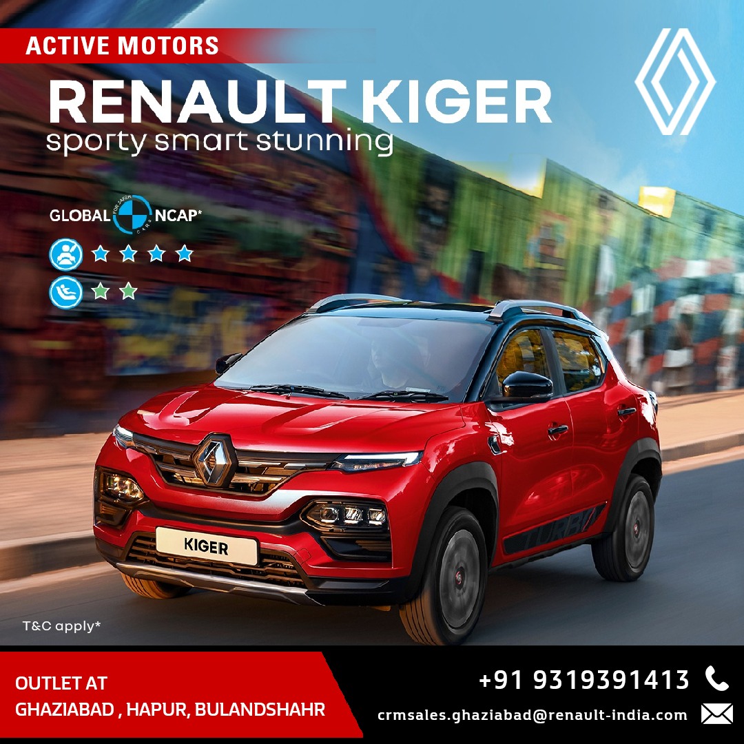 Calling all adventure seekers and car enthusiasts! We are thrilled to introduce the all-new #RenaultKiger🚘, a compact SUV that redefines the way you experience the road. 
#CompactSUV #StylishRide #PowerfulPerformance
.
👉 Book your favourite #RenaultCar now