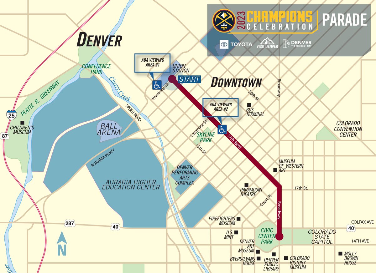 KyleClark's tweet photo. NEW: The Nuggets Championship Parade will be 10am Thursday. #BringItIn https://t.co/1e1yRpQieD