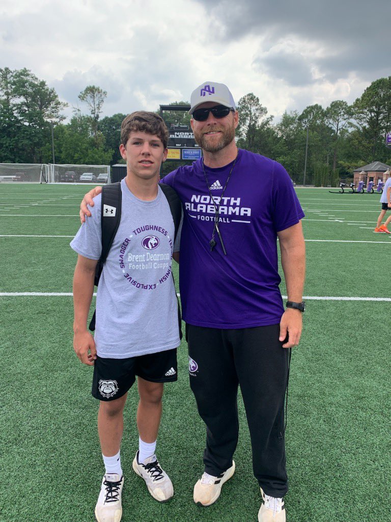 Had a great day today with coach <a href="/BrentDearmon/">Brent Dearmon</a> and many other coaches! #Moretocome #Football #QB #Camp