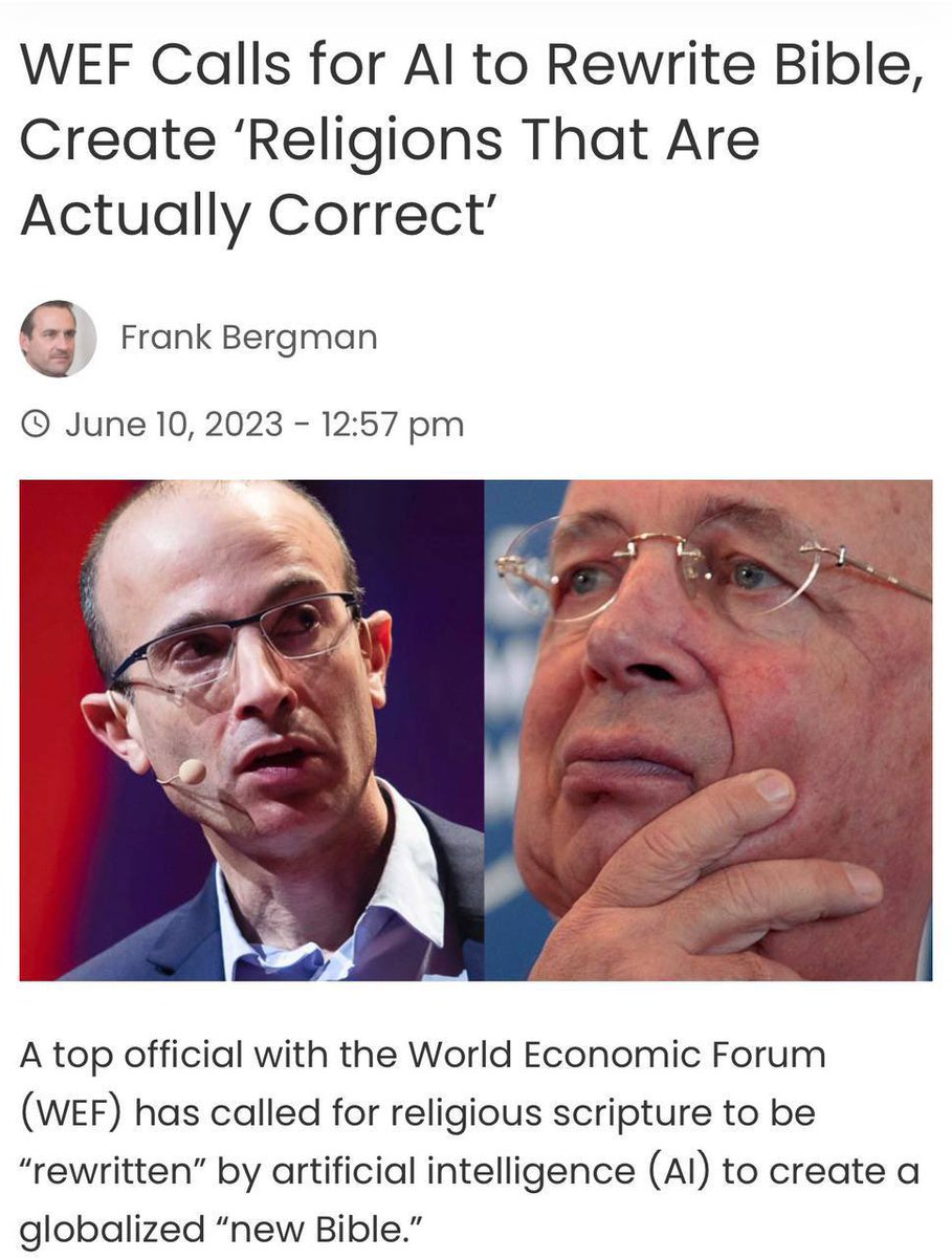 Scary Election Denier 🇺🇸 on Twitter: "😡😡😡 WEF Calls for AI to Rewrite