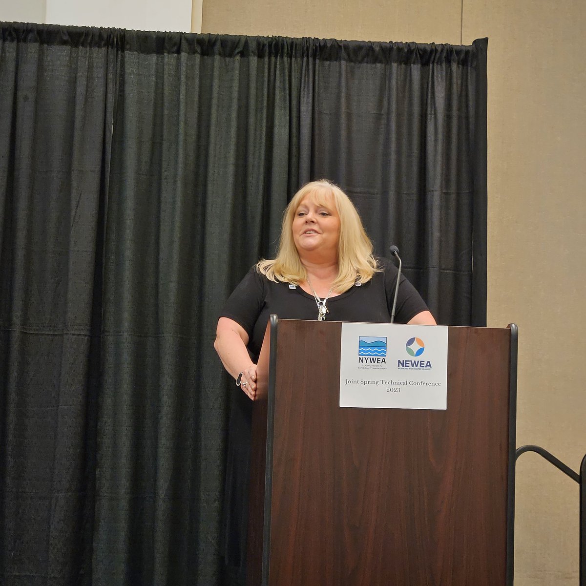 Maddy_Q's tweet photo. ...Amazing to see my dear friend Donna Grudier at her presidential podium. I love my NYWEA family &amp; I thank @MikeGarlandPE &amp; Clem Chung for the opportunity to attend this conference as part of the Monroe County DES team!
[3/3]
#NYWEA #NEWEA #WEF #Sustainability #PureWaters #Water https://t.co/fWph52VxTV
