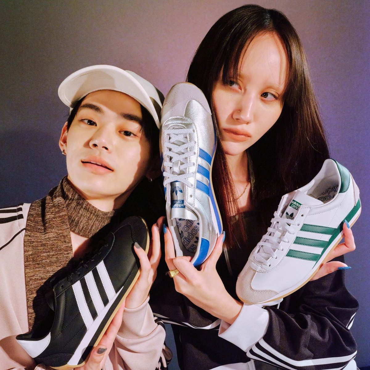 adiOriginalsJP's tweet photo. ⋱🧩#CountryOG 登場👟⋰
オリジナルモデルのクラシックな表情そのままに。
モダンで自由な足元のスタイリングをかなえる。
本日より発売開始 📲👇