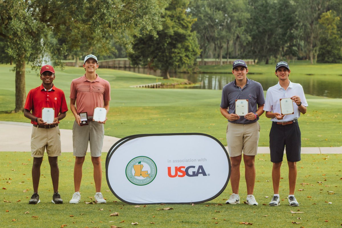 LGA1920's tweet photo. Today the Junior Amateur Qualifier was held at The Country Club of Louisiana in Baton, Rouge!

Four spots in the boys’ division were earned by Andrew Petruzzelli, Harrison Thompson, Taneesh Sirivolu, and Nathan Miller. Miller also earned medalist honors with a score of 67! https://t.co/Td5B57kPDT