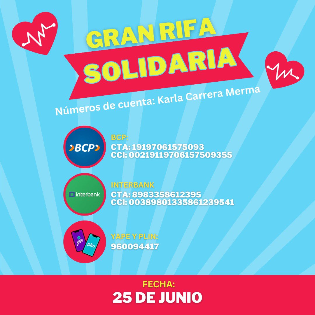 zurdadecomasx's tweet photo. Ayúdenme a difundir porfa, es un rifa solidaria para cubrir gastos médicos después de un infarto 🫶
#rifa #ElGranChefFamosos #Susan #AsuMare #SanMarcos https://t.co/8boXXQMh6k