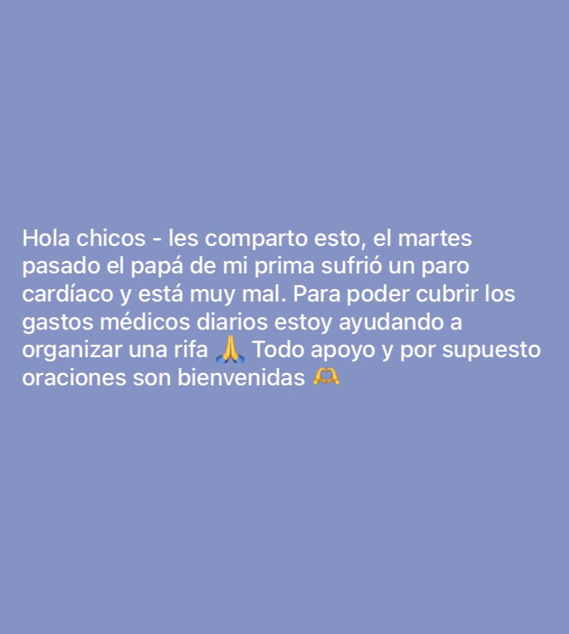 zurdadecomasx's tweet photo. Ayúdenme a difundir porfa, es un rifa solidaria para cubrir gastos médicos después de un infarto 🫶
#rifa #ElGranChefFamosos #Susan #AsuMare #SanMarcos https://t.co/8boXXQMh6k