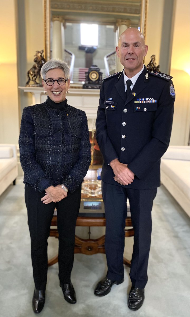 VicGovernor's tweet photo. Thank you to Andrew Crisp AM APM @CommissionerEMV for his exceptional leadership and service during some of the most significant emergencies the State has faced across the last five years. @emv_news https://t.co/v93lS9FVX9