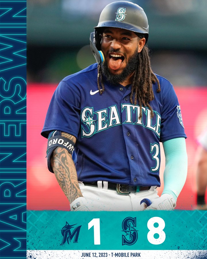 Mariners win! Final: Mariners 8, Marlins 1 June 12, 2023 – T-Mobile Park