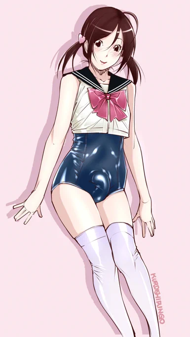 暑いから水着絵を投稿する(●'ω`●)