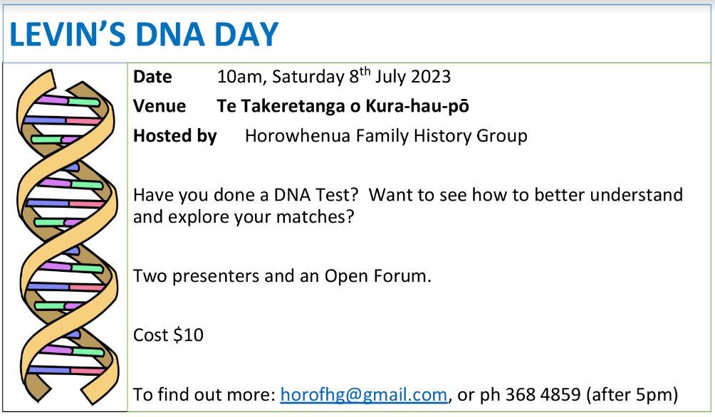 Have you done a #DNAtest?  Two presentations to help you understand your result - Saturday 8 July 2023.