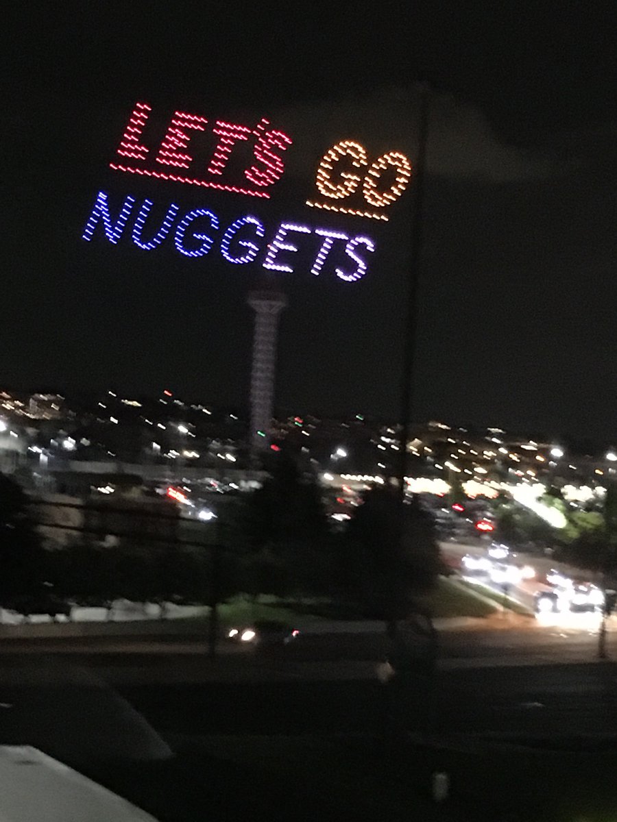 MSU Denver Drone Show- above #BallArena ! #nuggetsin5 #nbachamps