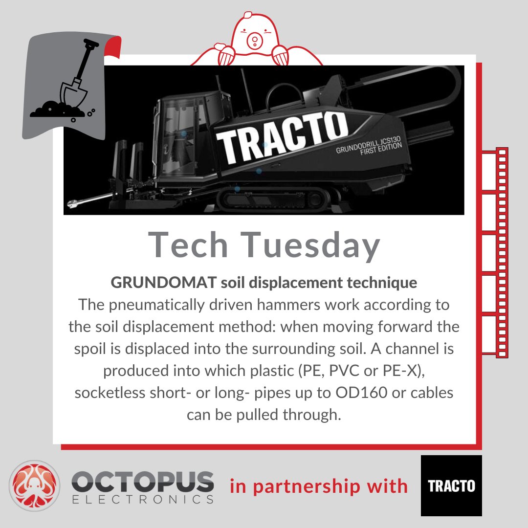 Trenchless Tuesday brings you the revolutionary Tracto Grundomat Moles! 🚧💥  

Trust in Octopus Electronics for innovative solutions in underground installations! 🌍🚀 

#TrenchlessTuesday #TractoGrundomatMoles #TrenchlessTechnology #EfficientInstallations #OctopusElectronics