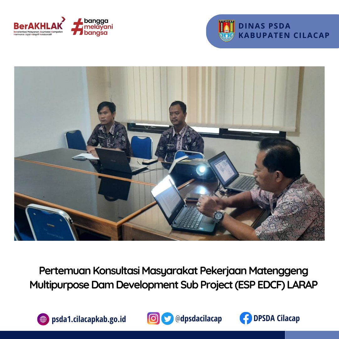 dpsdacilacap's tweet photo. Balai Besar Wilayah Sungai Citanduy melaksanakan Pertemuan Konsultasi Masyarakat (PKM) Pekerjaan Matenggeng Multipurpose Dam Development Sub Project (ESP EDCF) LARAP secara daring dan luring di Aula Kecamatan Dayeuhluhur.
Selasa, 13 Juni 2023
#psda
#psdacilacap
#dpsda
#cilacap https://t.co/gq5rA6NLbV