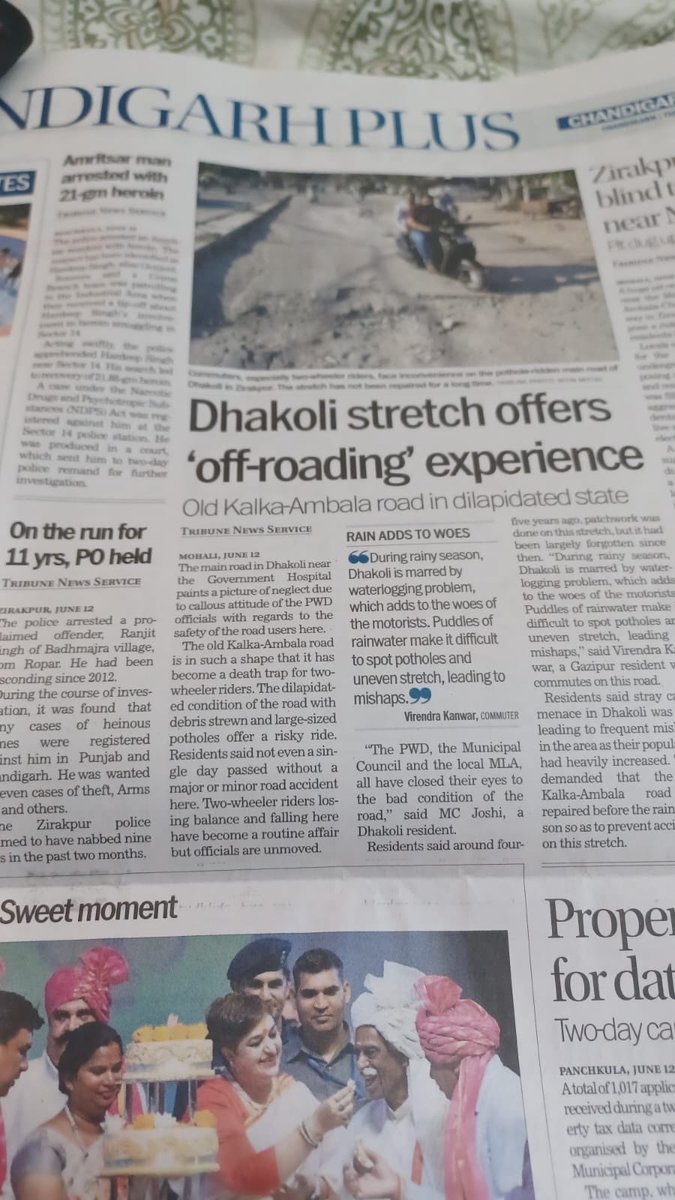 AkashdeepSingh's tweet photo. @BhagwantMann @KuljitRandhawaa 

Road is a basic achievement of a civilization. In school we read one of the highlights of Harappa Civilization was paved roads crossing at right angles to each other. 
 
Thanks to @McZirakpur , Dhakoli has been thrown back to Bronze-age! https://t.co/xnJiNvC7on