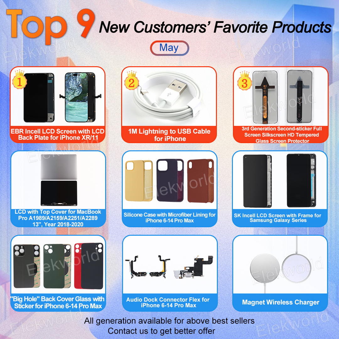lindaelekworld's tweet image. ❤️our hot sellers in May
🎉EBR Incell
🎉USB Cable
🎉Dock connector Flex
😍if you interest ple contact us
Whatsapp:+86 15817238225
#macbookrepair #iphonescreen #apple #screenrepair #repairscreen #iPhonerepair #wholesale #screen #elekworld #samsung #oppo #vivo
