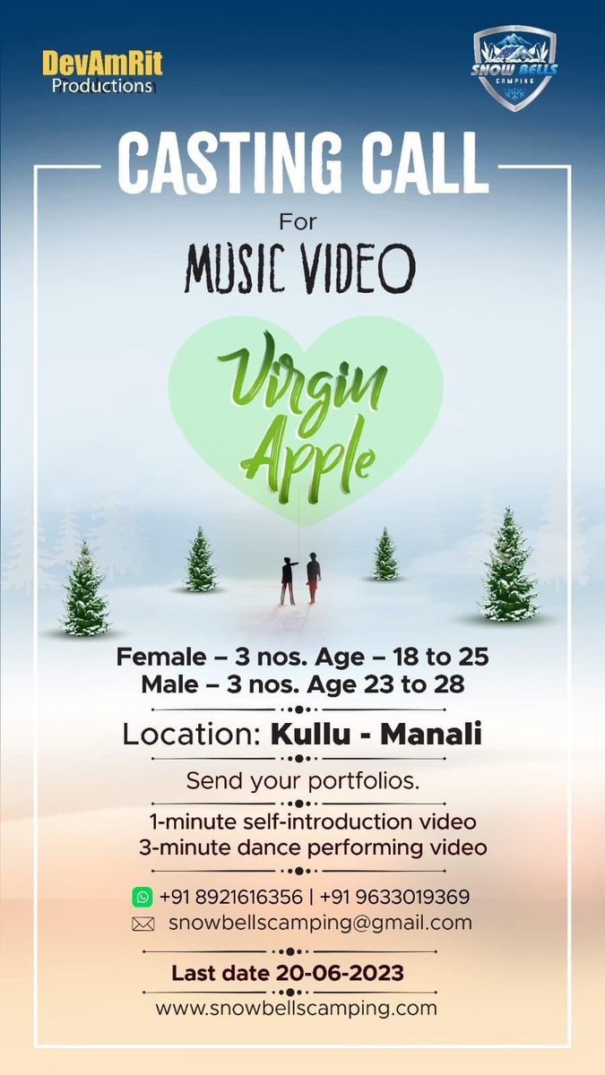 Casting Call 🎭 Music Video

Looking for Male & Female actors. Check poster for more details! 

#arh #auditionsarehere #castingcall #musicvideo #malayalam #mollywood #musicalvideo #maleactor #femaleactress