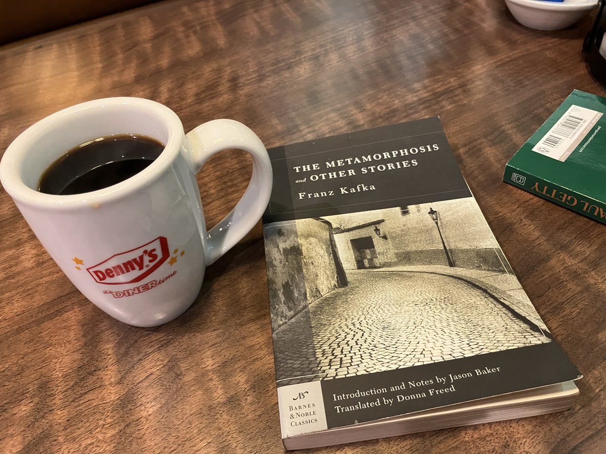 Is there a better way to spend midnight in Hollywood than at Denny’s with Kafka’s “THE METAMORPHOSIS AND OTHER STORIES”? 

Probably, but what it is eludes me so tonight we try this