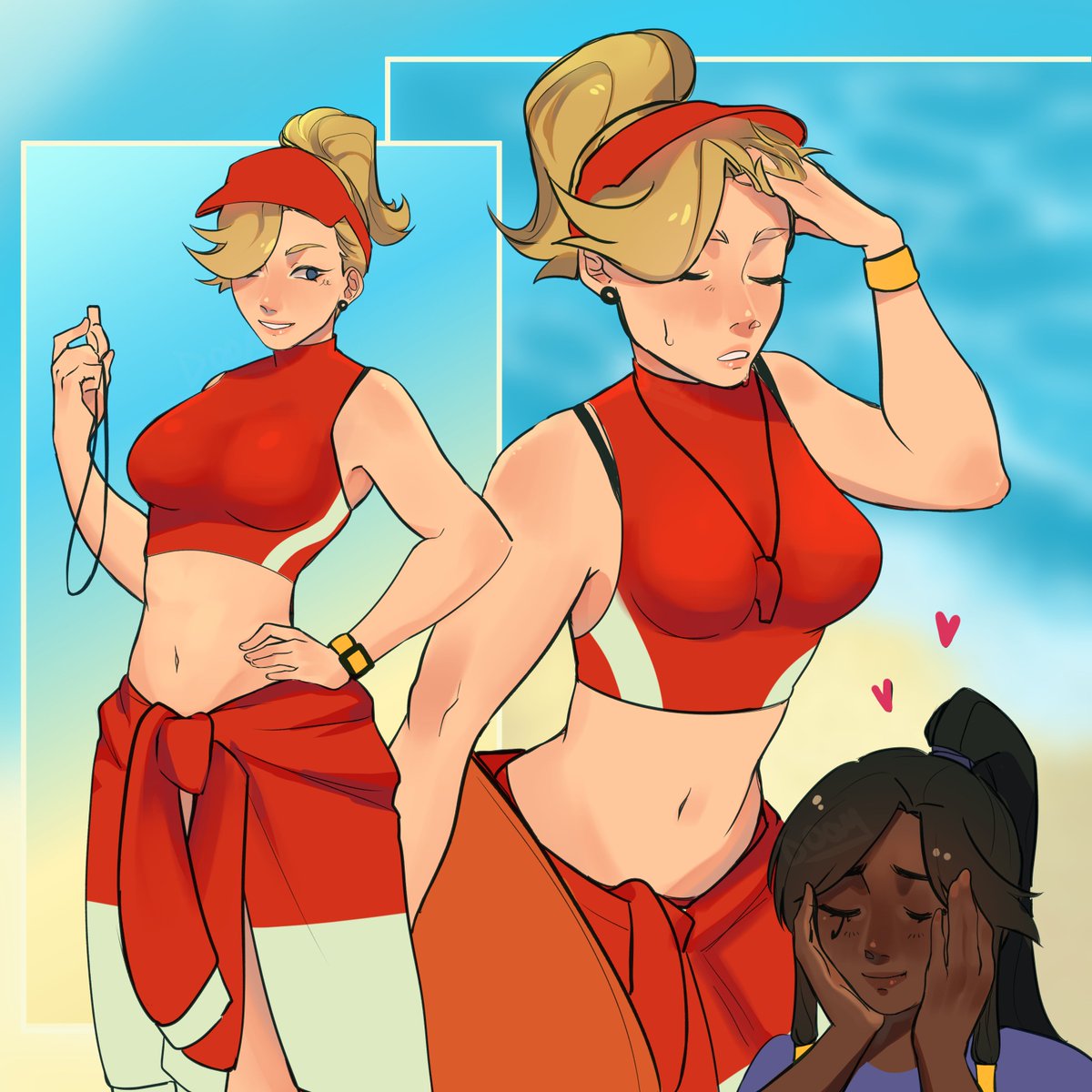 I don't think this is getting finished so here you go 🫴 Lifeguard lesbians