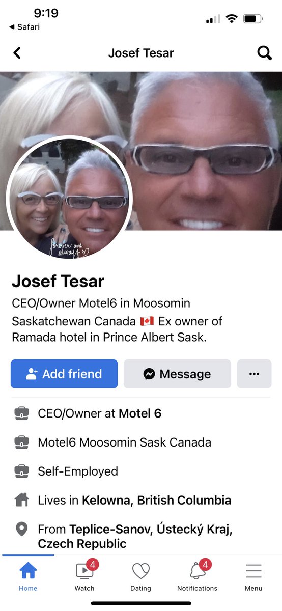 @Patrici52965206 Nah.
He’s a wealthy business owner in Kelowna.
Owns businesses in Saskatchewan and Kelowna.