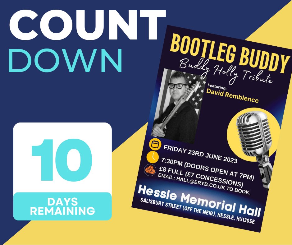HallHessle's tweet photo. If you'd like to join us in this amazing event, please get in touch via message or email Hall@eryb.co.uk🙂 
Bootleg Buddy - Buddy Holly Tribute https://t.co/kpxJJdK5mM