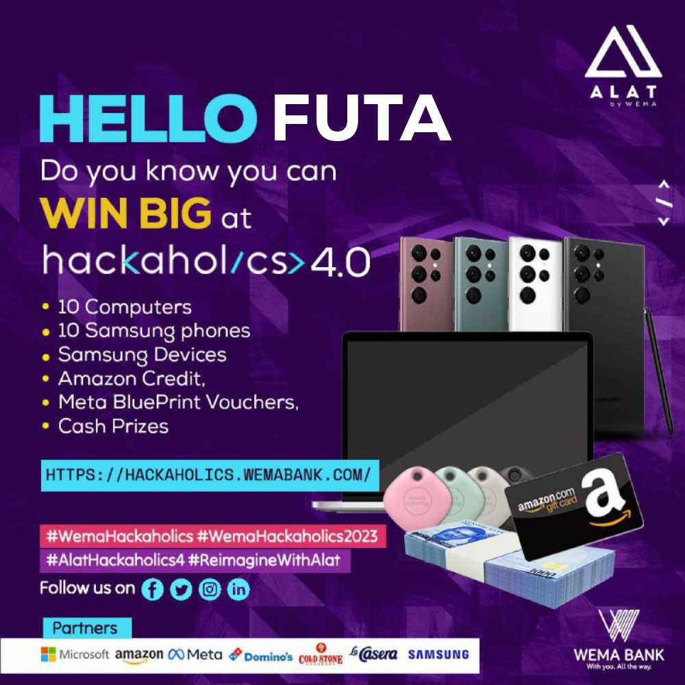 MarshalGold001's tweet photo. Are you ready to hack your way to the top? Don't miss out on this amazing opportunity to showcase your innovations and win big!
More details @alat_ng
#AlatbyWEma, #Alatat6, #hackaholics https://t.co/DZwl1v6Iou
