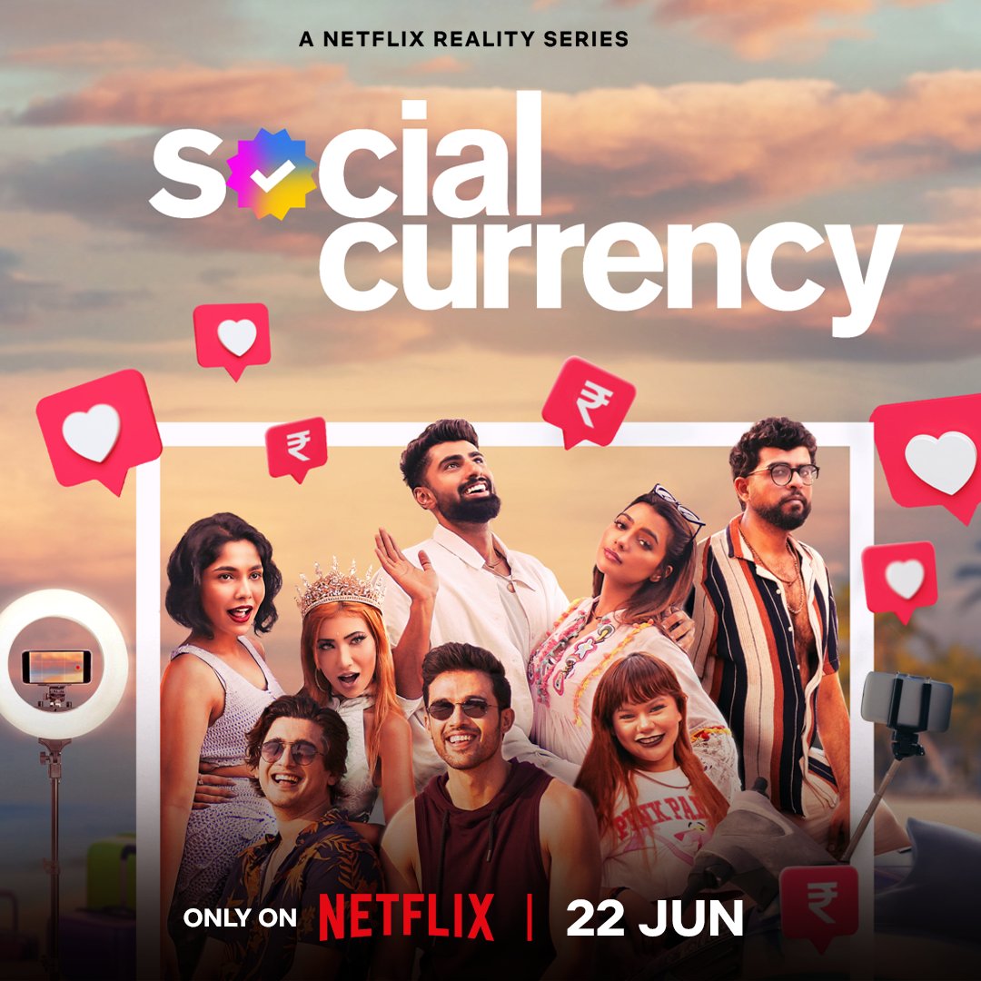 FILMISTAN5's tweet photo. First Look Poster of #Netflix New Reality Show #SocialCurrency
Streaming From 22nd June on @NetflixIndia
#SOLProduction @LaghateParth #BhavinBhanushali @thatindianchic_ @Mridulfans #RowhiRai @KuchBhiMehta @ruhisingh11 #SakshiChopra https://t.co/AnGrwNlYtf