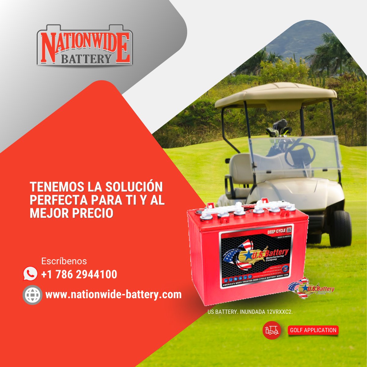 nwbattery's tweet photo. ¿Quieres ir a jugar #Golf  este fin de semana? 

Asegúrate que la batería de tu carrito de golf no esté agotada

Si necesitas asesoría llámanos, 📞+1-954-527-4640 

Consulta nuestro amplio catálogo de baterías en:
👉https://t.co/TEKpqPCVpq

#Usbattery https://t.co/jiH1tJRAtb