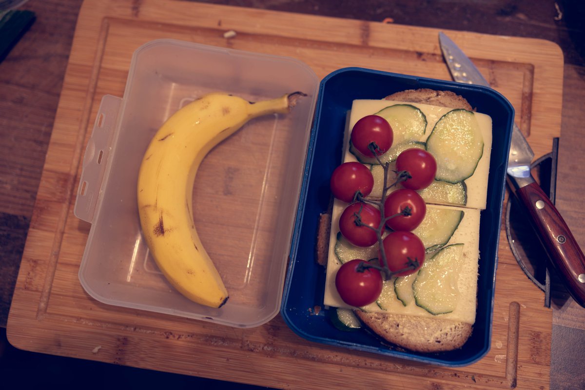 Work Dinner
#food #HealthyEatingWeek #tomatoes #Cucumber #cheese #bread #banana