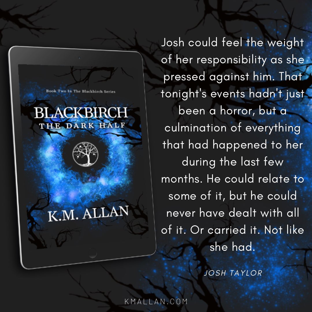 What has Kallie dealt with? Find out here: books2read.com/blackbirch2

#Blackbirch: The Dark Half Teaser.
...
#writingcommunity #readingcommunity #teasertuesday #shamelessselfpromotion #yabooks #witchesandmagic #urbanfantasy #magicalrealism #YASeries #contemporaryfantasy