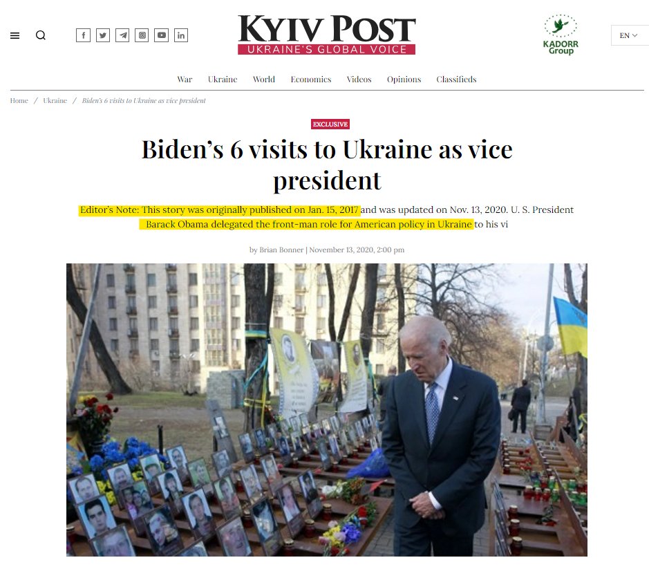 Ok, cut the crap.  
We've been lied to about #Ukraine.

Did you know that of all the countries in the world, #JoeBiden traveled to the Ukraine six times as VP?

In fact, that was his #1 destination.
Hunter in tow of course.
Nothing nefarious I'm sure.

Oh, and BTW...did I mention…