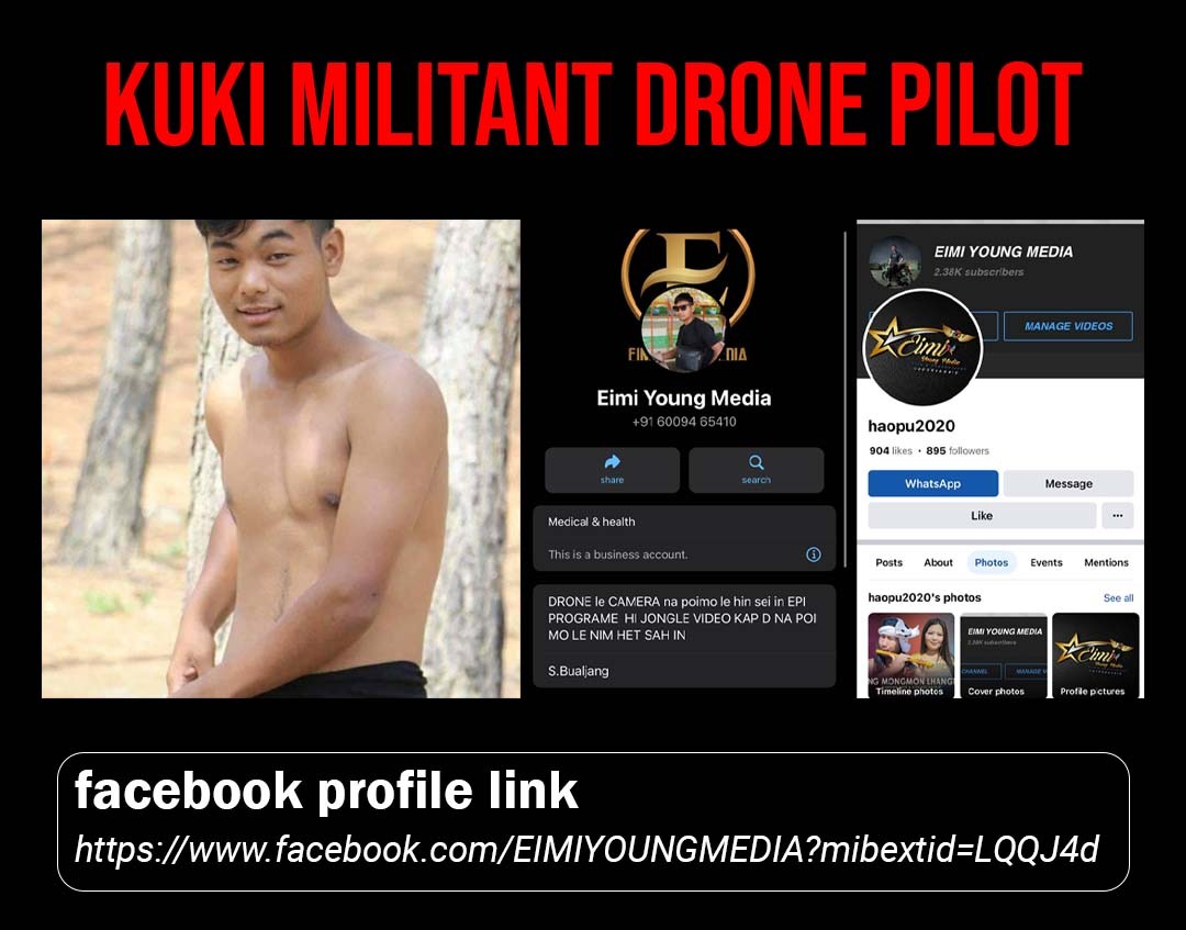 'The Kuki terrorist drone pilot, a cunning predator, strategically surveils State and Central forces, patiently waiting like a hungry fox to unleash terror on helpless Meitei civilians and reduce their homes to ashes. #KukiTerrorism #ManipurAttack #InnocentsTargeted'