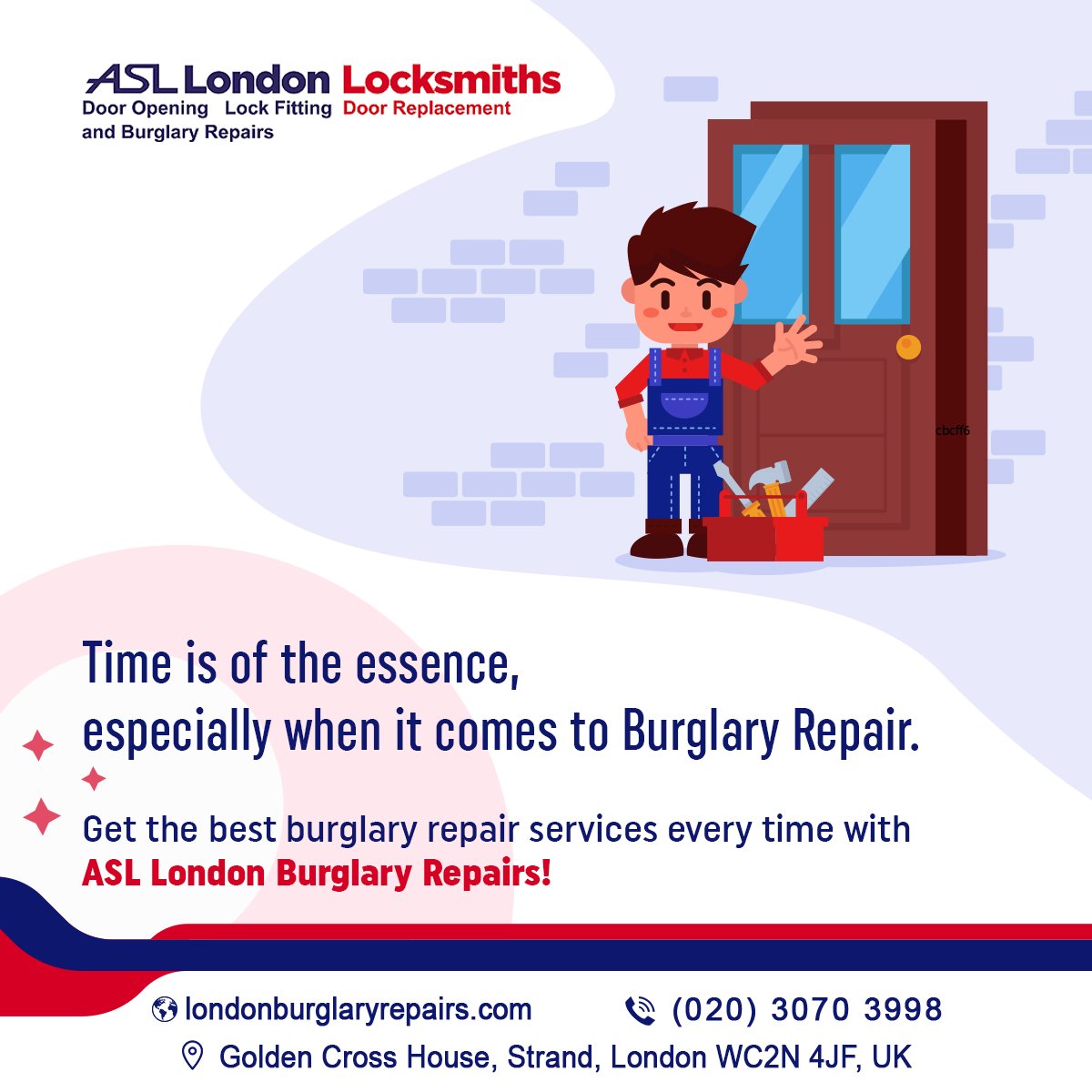 A burglary showcases the weakness in your security arrangements. Plus, it also makes your property vulnerable to burglars.   

Contact us right away- 020 3070 3998 | londonburglaryrepairs.com   

#ASL #ASLLondon #ASLLondonBurglaryRepair #EmergencyDoorRepair #StrengthenDoor